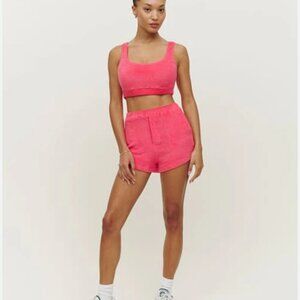 Reformation 2 Piece Short Set - Sequoia - Snapdragon - Terrycloth - Size Small